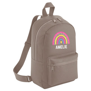 Personalised Rainbow Name Mini Backpack – 12 Colours