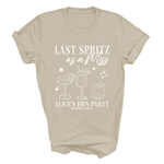 Load image into Gallery viewer, Last Spritz As A Miss Personalised Hen Party T-Shirts Sand
