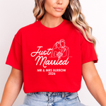 Load image into Gallery viewer, Just Married Personalised T-Shirts, Matching Newlywed Couple Honeymoon Tees
