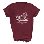 Load image into Gallery viewer, Just Married Personalised T-Shirts, Matching Newlywed Couple Honeymoon Tees
