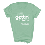 Load image into Gallery viewer, Gettin' Married Gettin' Rowdy Last Rodeo Personalised Hen Party T-Shirt Mint
