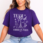 Load image into Gallery viewer, Personalised &#39;In Paris&#39; Hen Party T-Shirts - Purple
