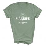 Load image into Gallery viewer, Just Married Club Personalised T-Shirt, Matching Newlywed Couple Honeymoon Tee

