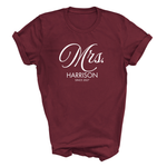 Load image into Gallery viewer, Mr and Mrs Personalised T-Shirts, Matching Newlywed Honeymoon Couple Shirts
