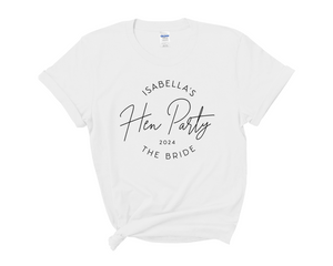 Personalised Bride Team Bride Hen Party T-Shirts A4