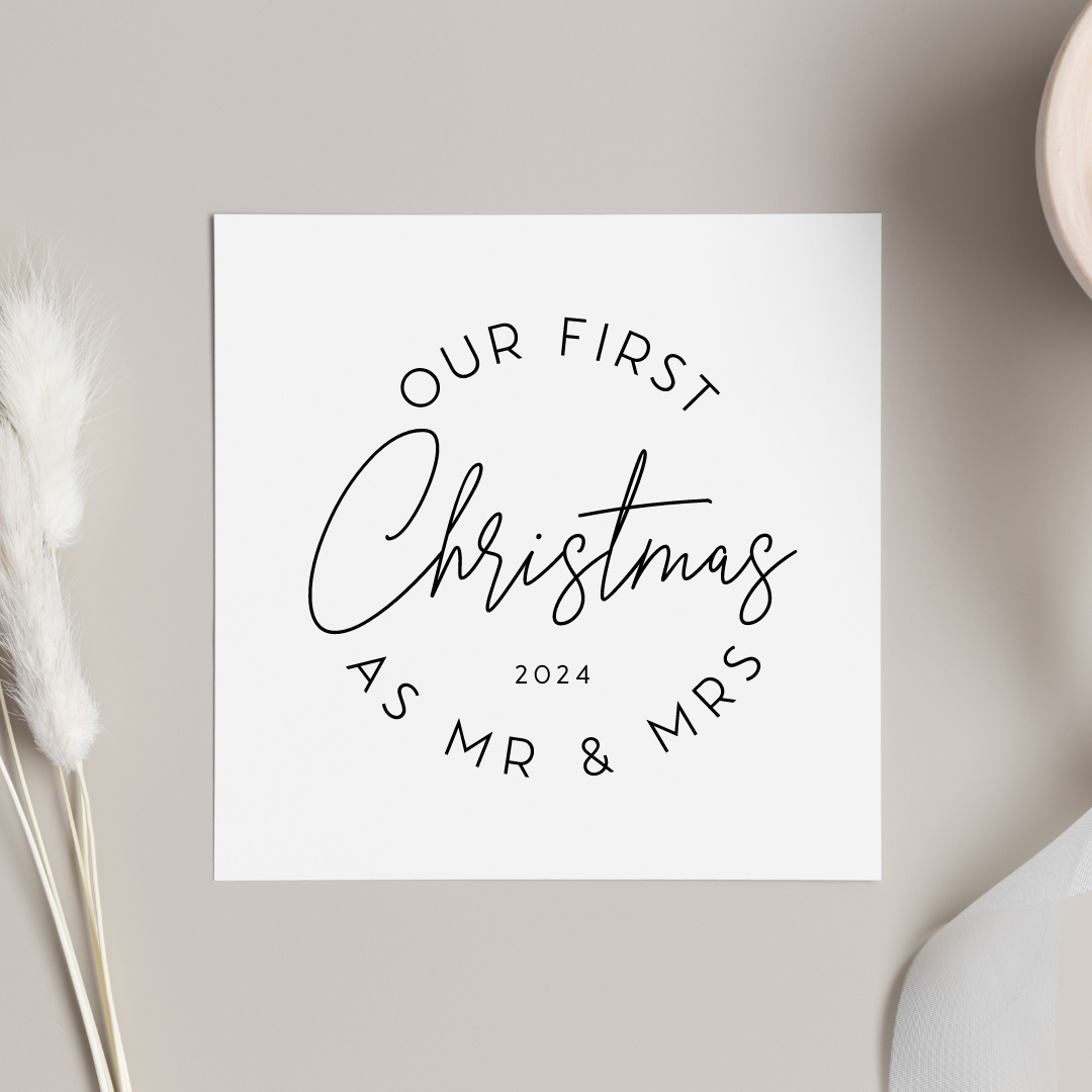 First Christmas As Mr And Mrs 2024 Christmas Greeting Card