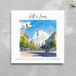 Load image into Gallery viewer, Personalised Name Emigrating Card Moving To Germany Card
