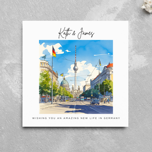 Personalised Name Emigrating Card Moving To Germany Card