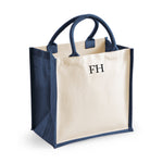 Load image into Gallery viewer, Personalised Small Initial Monogram Jute Tote Bag
