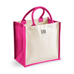 Load image into Gallery viewer, Personalised Small Initial Monogram Jute Tote Bag
