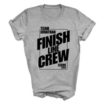 Load image into Gallery viewer, Personalised Marathon Finish Line Crew T-Shirt | Team Name and Location Retro Running Tee Marathon Support Tee
