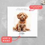 Load image into Gallery viewer, Personalised Cockapoo Recipient Name Birthday Greeting Card
