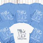 Load image into Gallery viewer, Personalised &#39;In Paris&#39; Hen Party T-Shirts - Blue
