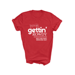 Load image into Gallery viewer, Gettin' Married Gettin' Rowdy Last Rodeo Personalised Hen Party T-Shirt Red
