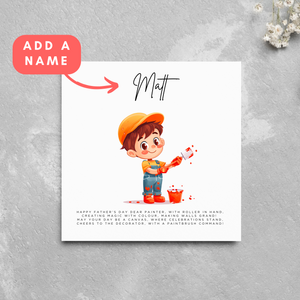 Personalised Painter Decorator Name Father's Day Card