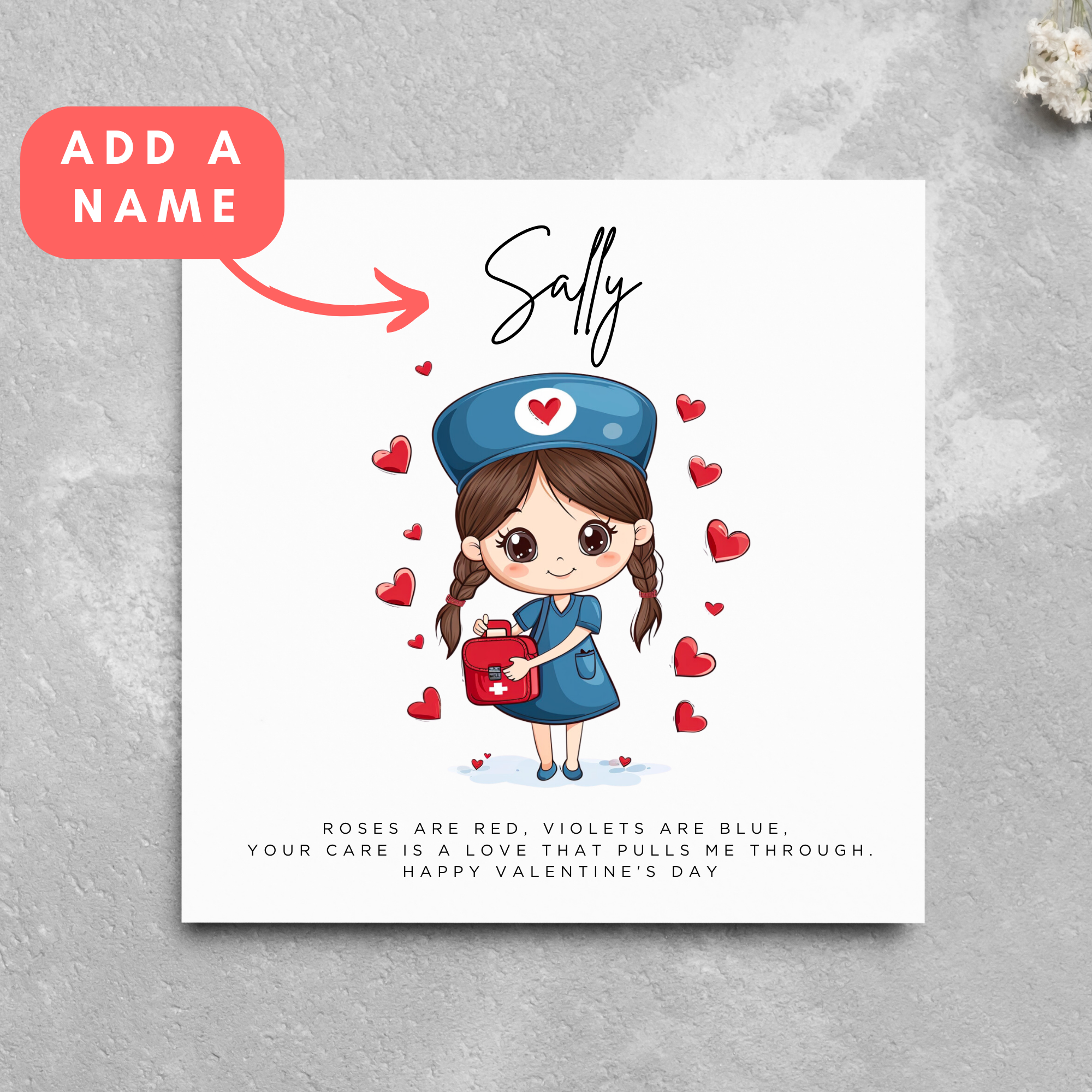 Personalised Nurse Valentine's Day Card