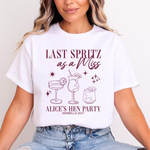 Load image into Gallery viewer, Last Spritz As A Miss Personalised Hen Party T-Shirts Maroon
