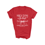Load image into Gallery viewer, Personalised Hen Party T shirts Tying The Knot Bridal Party Shirts (Red)
