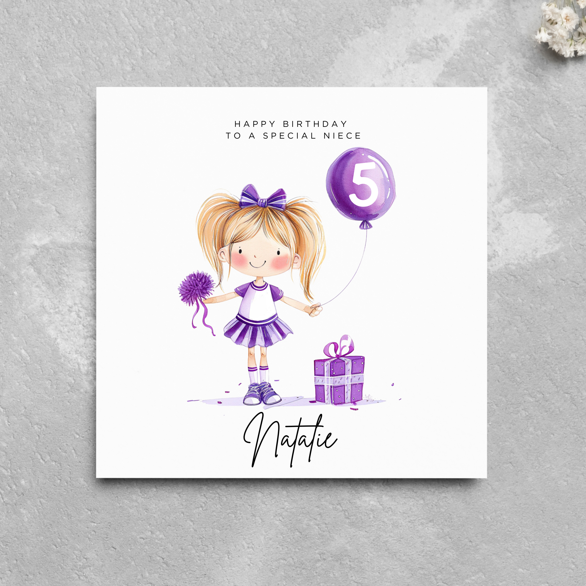 Personalised Name Cheerleader Birthday Card Greeting Card 2