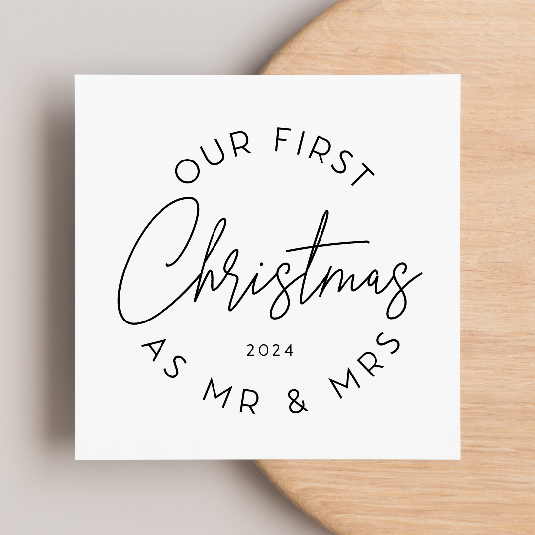 First Christmas As Mr And Mrs 2024 Christmas Greeting Card