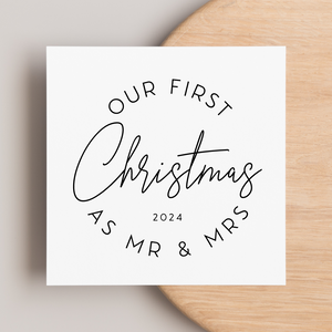 First Christmas As Mr And Mrs 2024 Christmas Greeting Card