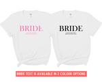 Load image into Gallery viewer, Custom Personalised Hen Party T shirts Bridal Role Pink
