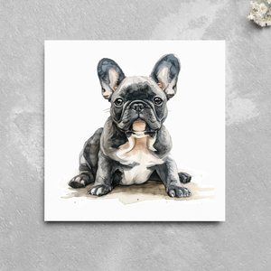 French Bulldog Pet Lover Watercolour Style Greeting Card