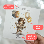 Load image into Gallery viewer, Personalised Astronaut Birthday Greeting Card
