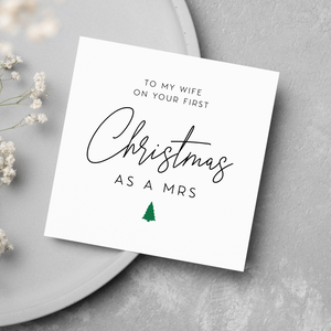 Wife First Christmas As Mrs Greeting Card