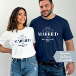 Load image into Gallery viewer, Just Married Club Personalised T-Shirt, Matching Newlywed Couple Honeymoon Tee
