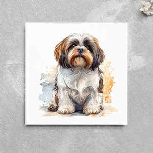 Shih Tzu Dog Pet Lover Watercolour Style Greeting Card