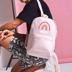 Personalised Rainbow Name Mini Backpack – 12 Colours