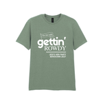 Load image into Gallery viewer, Gettin' Married Gettin' Rowdy Last Rodeo Personalised Hen Party T-Shirt Sage
