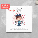 Load image into Gallery viewer, Personalised Policeman Name Valentine&#39;s Day Card
