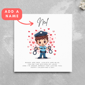 Personalised Policeman Name Valentine's Day Card