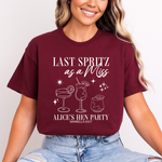 Load image into Gallery viewer, Last Spritz As A Miss Personalised Hen Party T-Shirts Maroon
