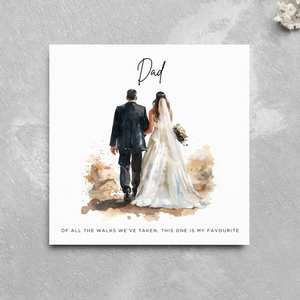 Sentimental Father of the Bride Card for Wedding Day From Daughter Bride To Be