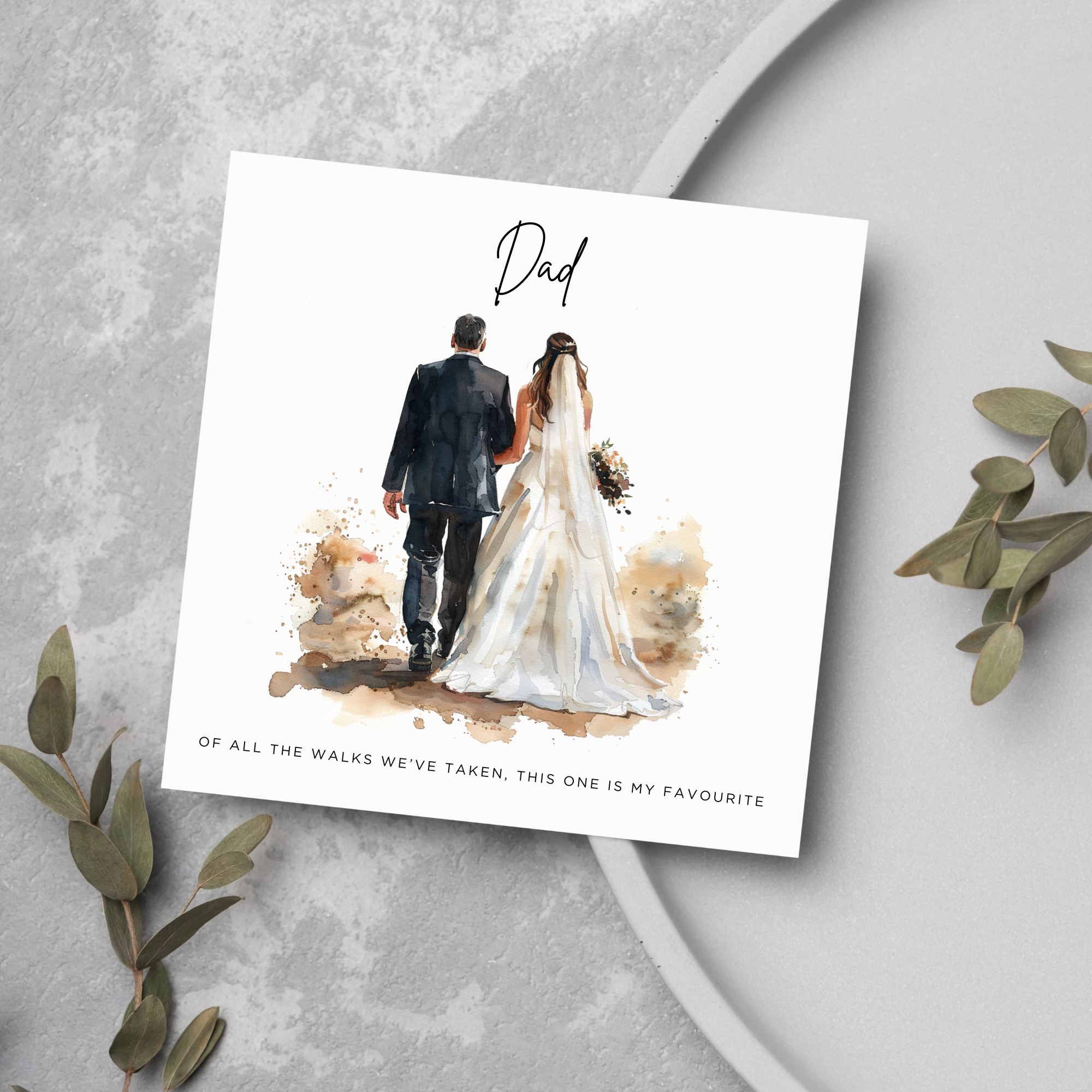 Sentimental Father of the Bride Card for Wedding Day From Daughter Bride To Be