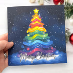 Load image into Gallery viewer, Rainbow Tree Christmas Card, Inclusive Card, Queer Card Pride, LGBTQIA+
