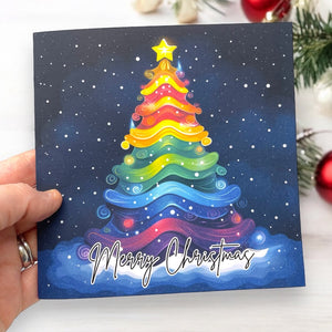 Rainbow Tree Christmas Card, Inclusive Card, Queer Card Pride, LGBTQIA+