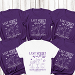 Load image into Gallery viewer, Last Spritz As A Miss Personalised Hen Party T-Shirts Purple
