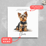 Load image into Gallery viewer, Personalised Yorkshire Terrier Yorkie Recipient Name Birthday Greeting Card
