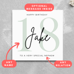 Load image into Gallery viewer, Personalised 18th Birthday Card Name Card
