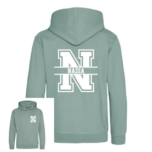 Kids Personalised Sport Hoodie Team Kit NAME & INITIAL Split Initial