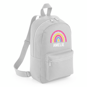 Personalised Rainbow Name Mini Backpack – 12 Colours