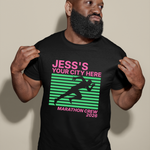 Load image into Gallery viewer, Personalised Running Marathon Support Crew T-Shirt | Custom Team Name and Location Retro Running Tee
