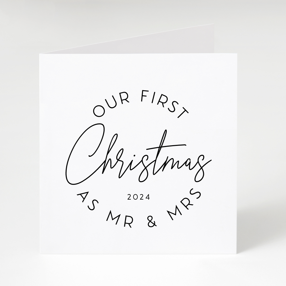 First Christmas As Mr And Mrs 2024 Christmas Greeting Card