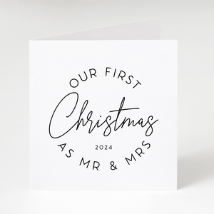 First Christmas As Mr And Mrs 2024 Christmas Greeting Card