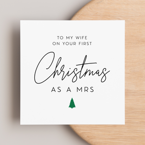 Wife First Christmas As Mrs Greeting Card