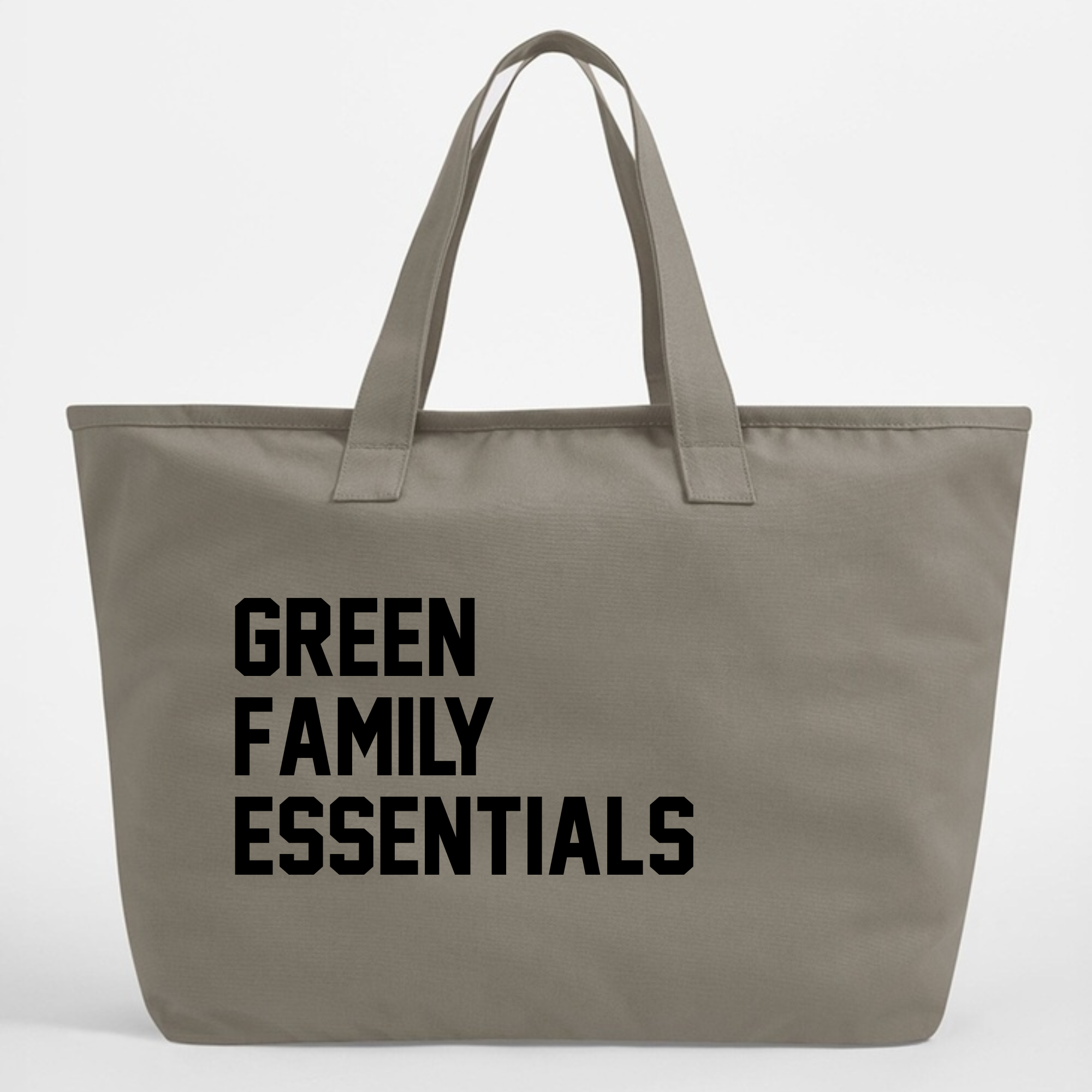 Custom Text Oversized Canvas Tote Bag Family Essentials